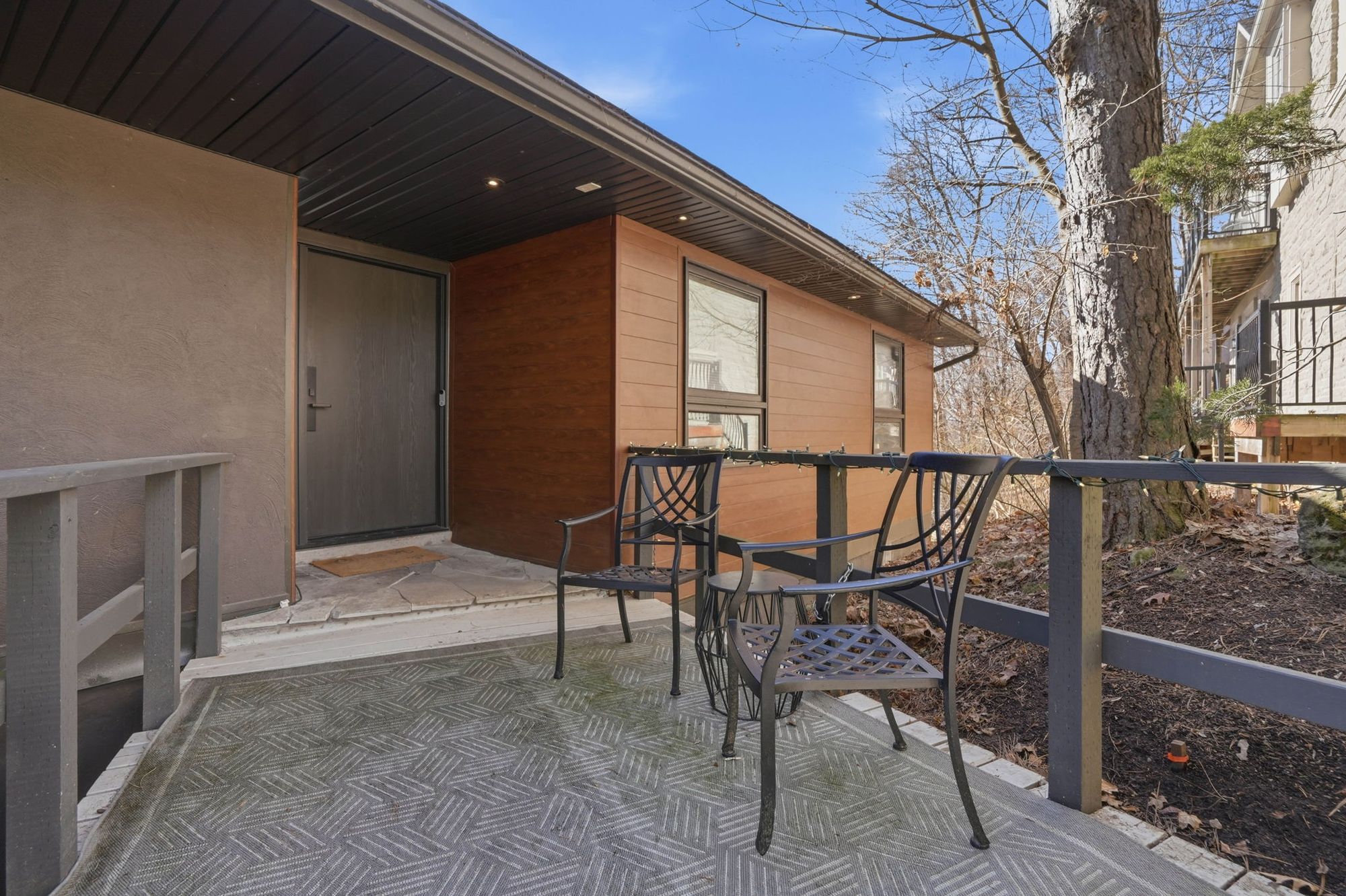 The covered front porch