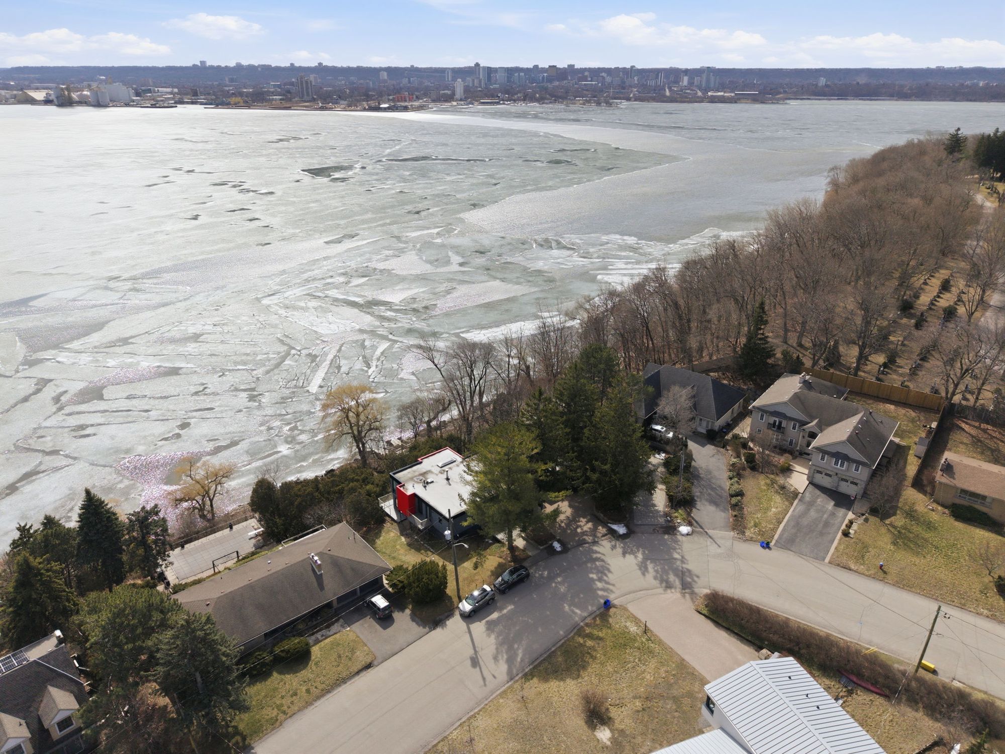 The bay and the neighbourhood from above
