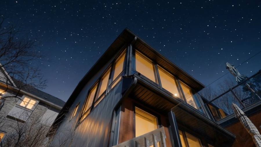 The house under a sky full of stars (still from the property film)